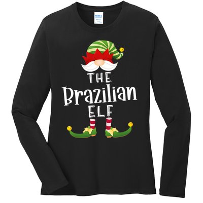 Brazilian Elf Group Christmas Funny Pajama Party Ladies Long Sleeve Shirt