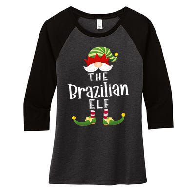 Brazilian Elf Group Christmas Funny Pajama Party Women's Tri-Blend 3/4-Sleeve Raglan Shirt