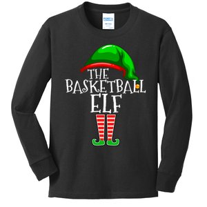 Basketball Elf Group Matching Family Christmas Gift Outfit Kids Long Sleeve Shirt