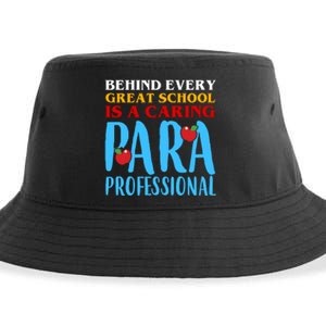 Behind Every Great School Is A Caring Para Professional Gift For Teacher Sustainable Bucket Hat