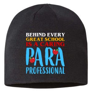 Behind Every Great School Is A Caring Para Professional Gift For Teacher Sustainable Beanie