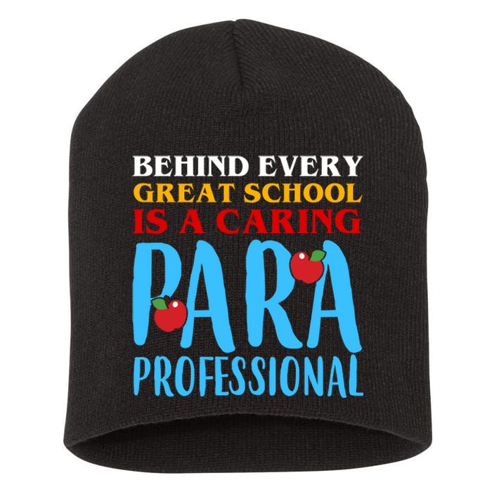 Behind Every Great School Is A Caring Para Professional Gift For Teacher Short Acrylic Beanie