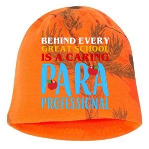 Behind Every Great School Is A Caring Para Professional Gift For Teacher Kati - Camo Knit Beanie