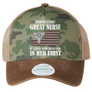 Behind Every Great Nurse Is A Dad Father Nursing Nurse Dad Legacy Tie Dye Trucker Hat