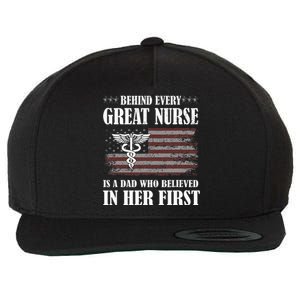 Behind Every Great Nurse Is A Dad Father Nursing Nurse Dad Wool Snapback Cap