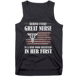 Behind Every Great Nurse Is A Dad Father Nursing Nurse Dad Tank Top