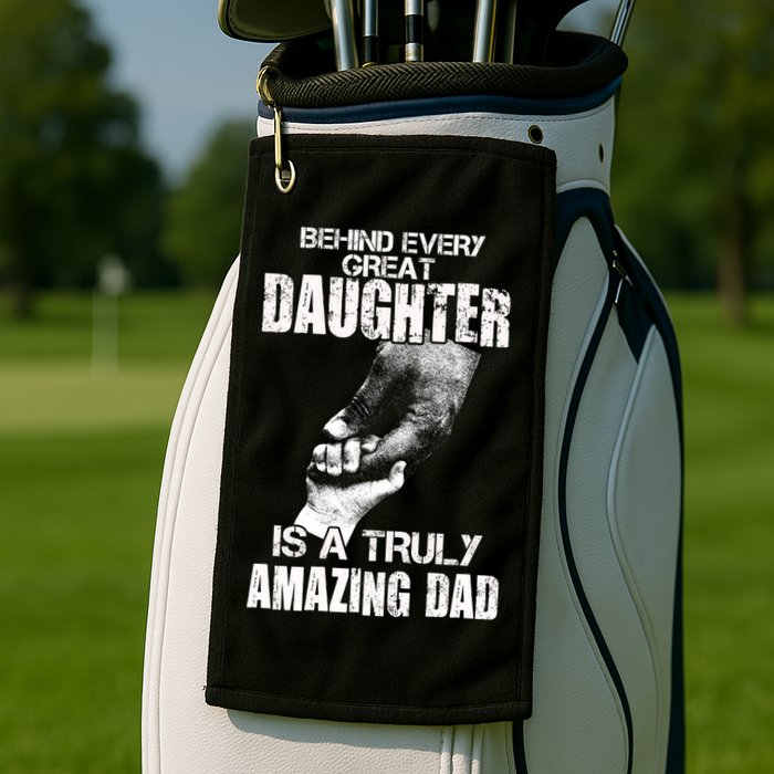 Behind Every Great Daughter Is A Truly Amazing Dad Golf Towel