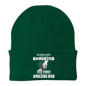 Behind Every Great Daughter Is A Truly Amazing Dad Knit Cap Winter Beanie