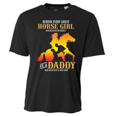 Behind Every Great Horse Girl Daddy Fathers Day Gifts Cooling Performance Crew T-Shirt