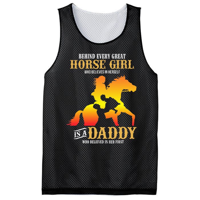 Behind Every Great Horse Girl Daddy Fathers Day Gifts Mesh Reversible Basketball Jersey Tank