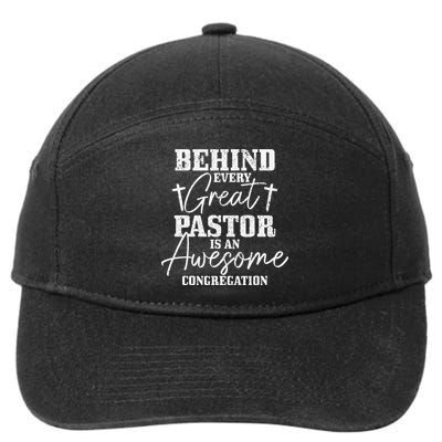 Behind Every Great Pastor Is Awesome Congregation Christian 7-Panel Snapback Hat