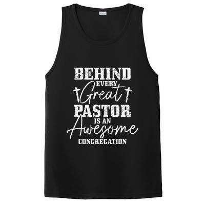 Behind Every Great Pastor Is Awesome Congregation Christian PosiCharge Competitor Tank