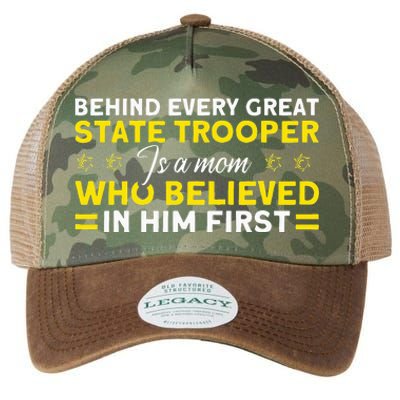 Behind Every Great State Trooper A Mom State Trooper Legacy Tie Dye Trucker Hat