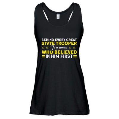 Behind Every Great State Trooper A Mom State Trooper Ladies Essential Flowy Tank