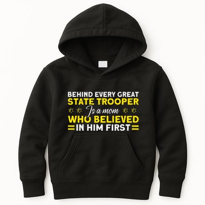 Behind Every Great State Trooper A Mom State Trooper Kids Hoodie