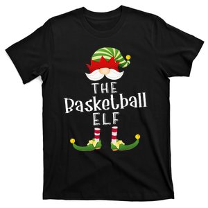 Basketball Elf Group Christmas Funny Pajama Party T-Shirt