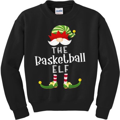 Basketball Elf Group Christmas Funny Pajama Party Kids Sweatshirt