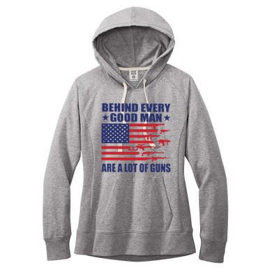 Behind Every Good Man Are A Lot Of Guns Women's Fleece Hoodie