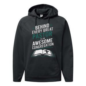 Behind Every Great Pastor Is An Awesome Congregation Performance Fleece Hoodie