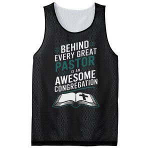 Behind Every Great Pastor Is An Awesome Congregation Mesh Reversible Basketball Jersey Tank