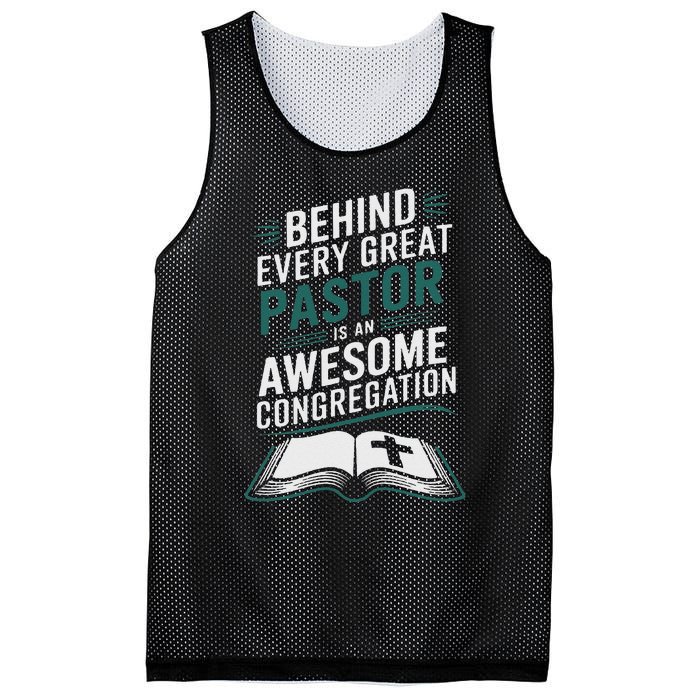 Behind Every Great Pastor Is An Awesome Congregation Mesh Reversible Basketball Jersey Tank