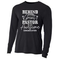 Behind Every Great Pastor Is Awesome Congregation Christian  Cooling Performance Long Sleeve Crew