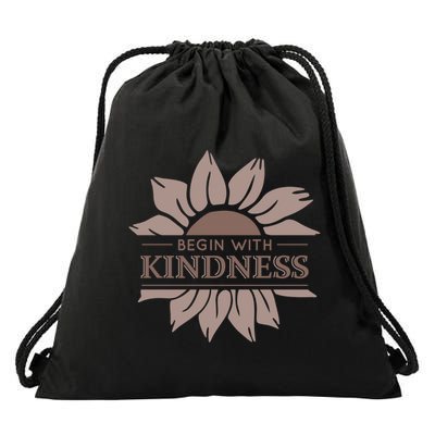 Begin With Kindness Drawstring Bag