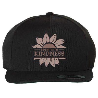 Begin With Kindness Wool Snapback Cap