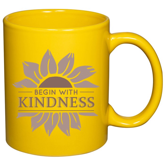 Begin With Kindness 11oz C Handle Ceramic Mug