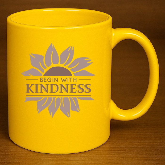 Begin With Kindness 11oz C Handle Ceramic Mug