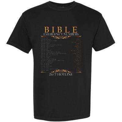 Bible Emergency Hotline Numbers Bible Verse Scripture Garment-Dyed Heavyweight T-Shirt