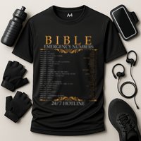 Bible Emergency Hotline Numbers Bible Verse Scripture Cooling Performance Crew T-Shirt