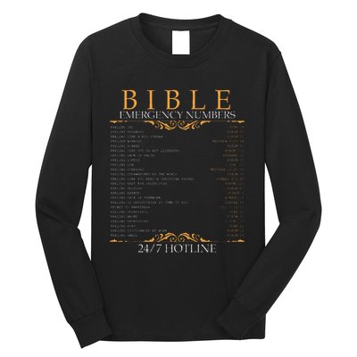 Bible Emergency Hotline Numbers Bible Verse Scripture Long Sleeve Shirt