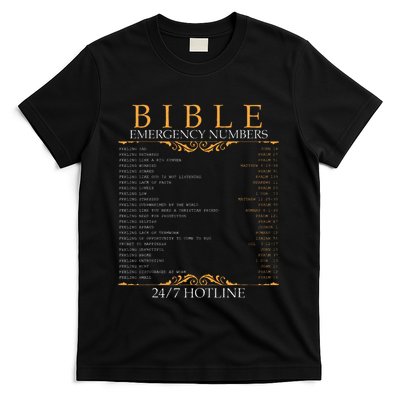 Bible Emergency Hotline Numbers Bible Verse Scripture T-Shirt