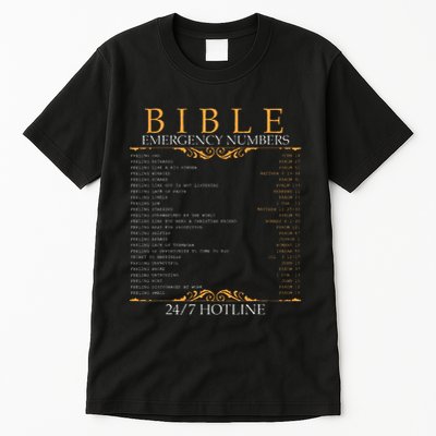 Bible Emergency Hotline Numbers Bible Verse Scripture Tall T-Shirt
