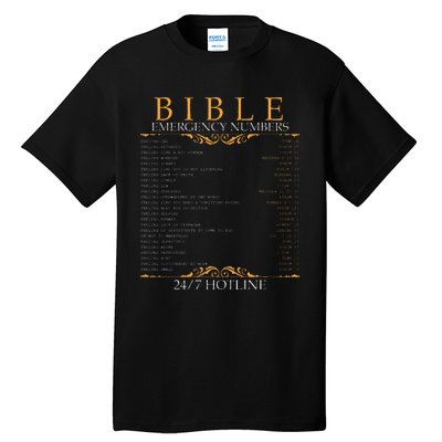 Bible Emergency Hotline Numbers Bible Verse Scripture Tall T-Shirt