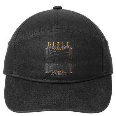 Bible Emergency Hotline Numbers Bible Verse Scripture 7-Panel Snapback Hat