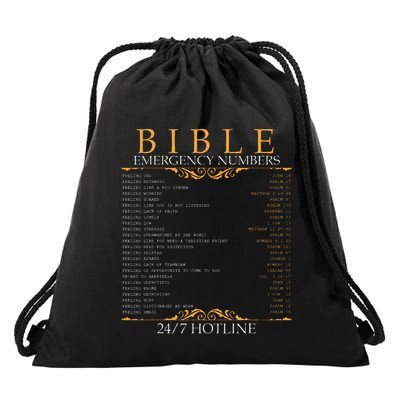 Bible Emergency Hotline Numbers Bible Verse Scripture Drawstring Bag