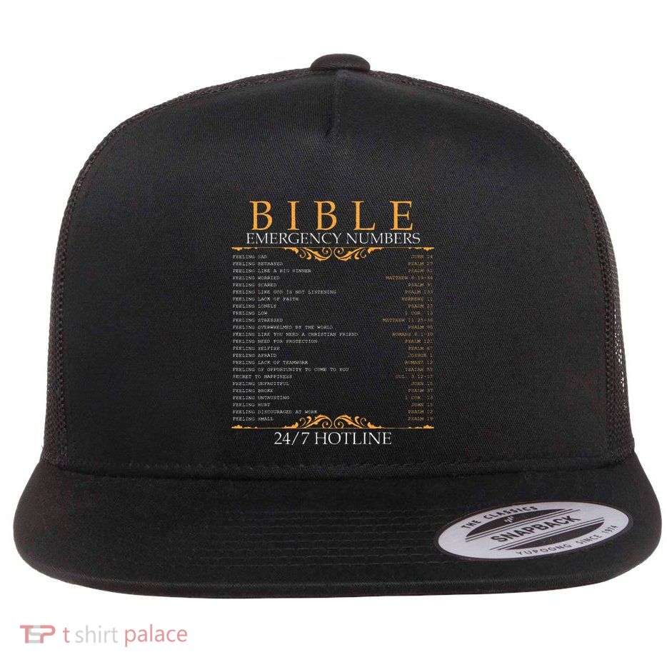 Bible Emergency Hotline Numbers Bible Verse Scripture Flatbill Hat
