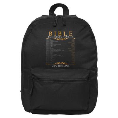 Bible Emergency Hotline Numbers Bible Verse Scripture 16 in Basic Backpack