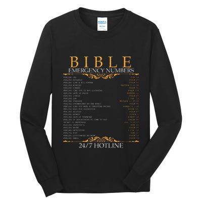 Bible Emergency Hotline Numbers Bible Verse Scripture Tall Long Sleeve T-Shirt