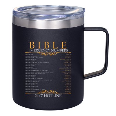 Bible Emergency Hotline Numbers Bible Verse Scripture 12oz Stainless Steel Coffee Mug