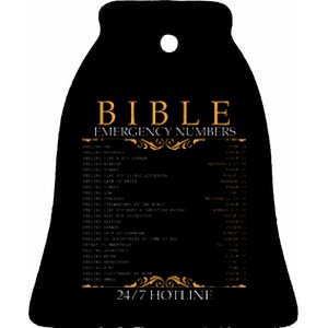 Bible Emergency Hotline Numbers Bible Verse Scripture Ceramic Bell Ornament