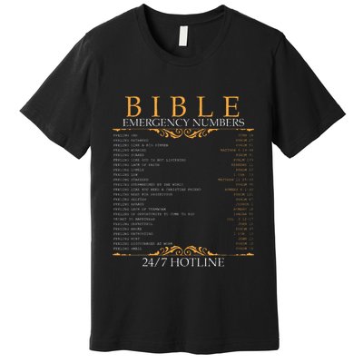 Bible Emergency Hotline Numbers Bible Verse Scripture Premium T-Shirt
