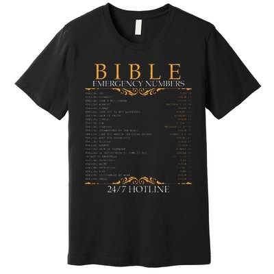 Bible Emergency Hotline Numbers Bible Verse Scripture Premium T-Shirt