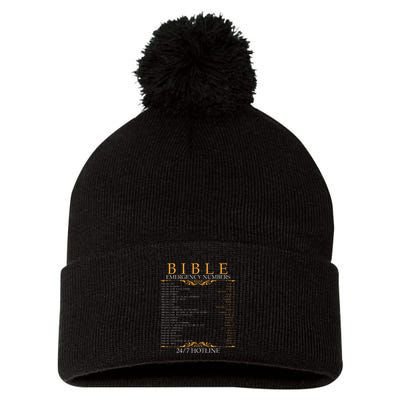 Bible Emergency Hotline Numbers Bible Verse Scripture Pom Pom 12in Knit Beanie