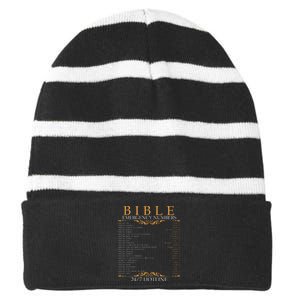 Bible Emergency Hotline Numbers Bible Verse Scripture Striped Beanie with Solid Band