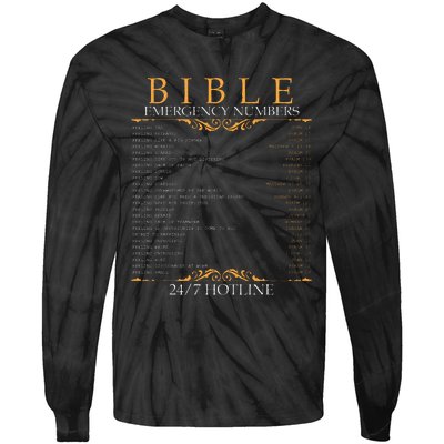 Bible Emergency Hotline Numbers Bible Verse Scripture Tie-Dye Long Sleeve Shirt