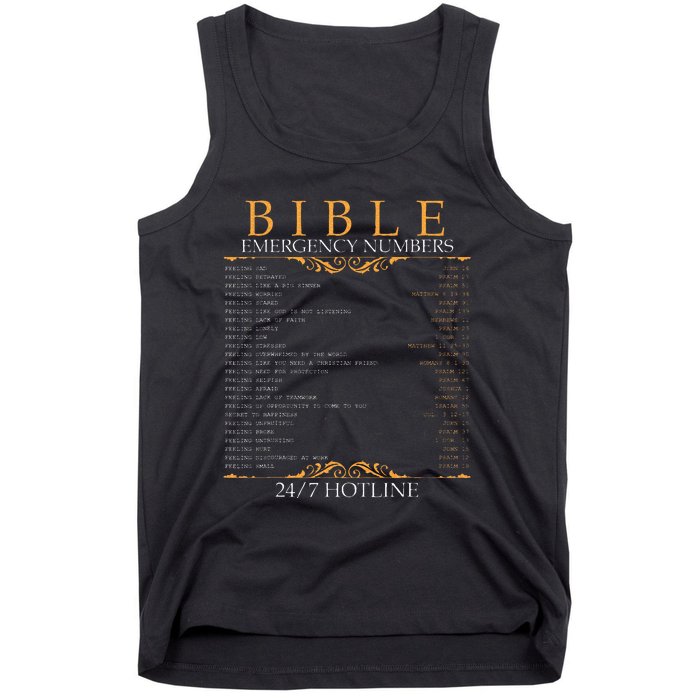 Bible Emergency Hotline Numbers Bible Verse Scripture Tank Top