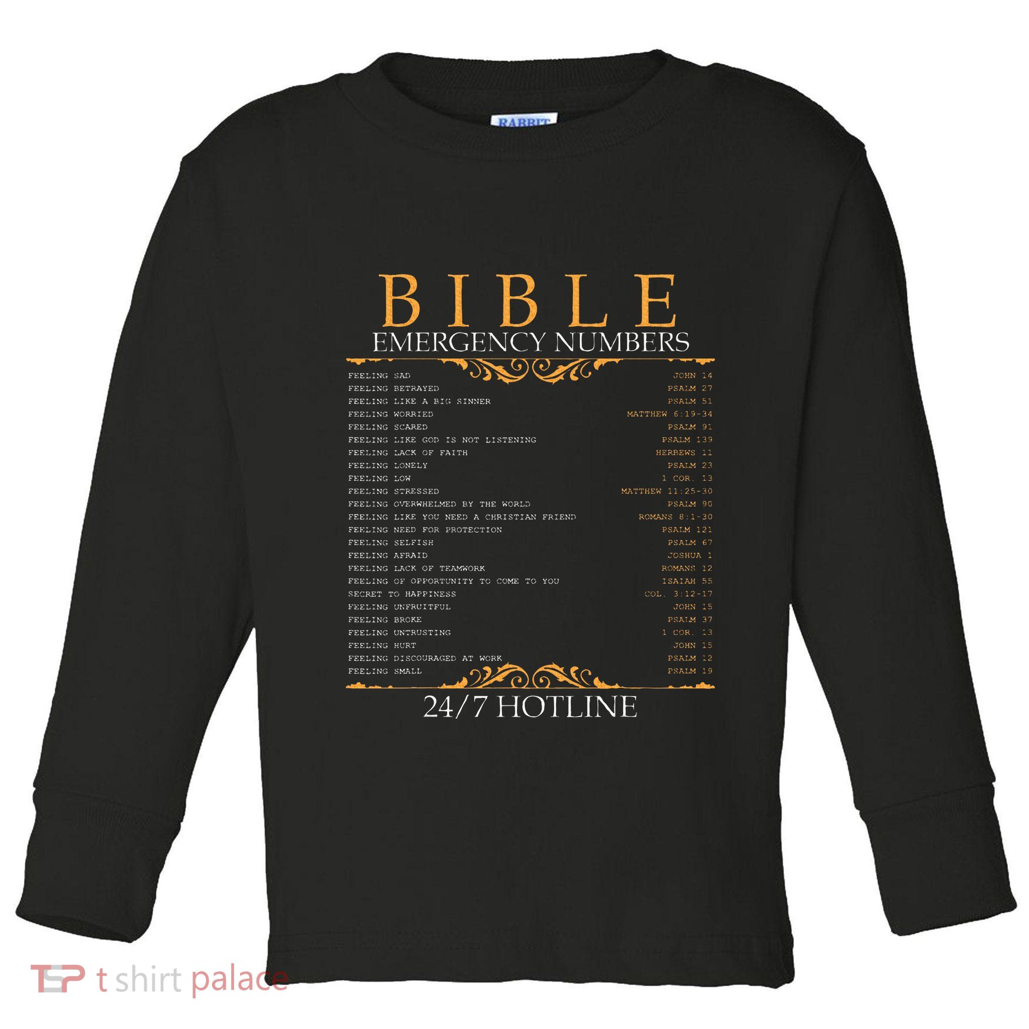 Bible Emergency Hotline Numbers Bible Verse Scripture Toddler Long Sleeve Shirt